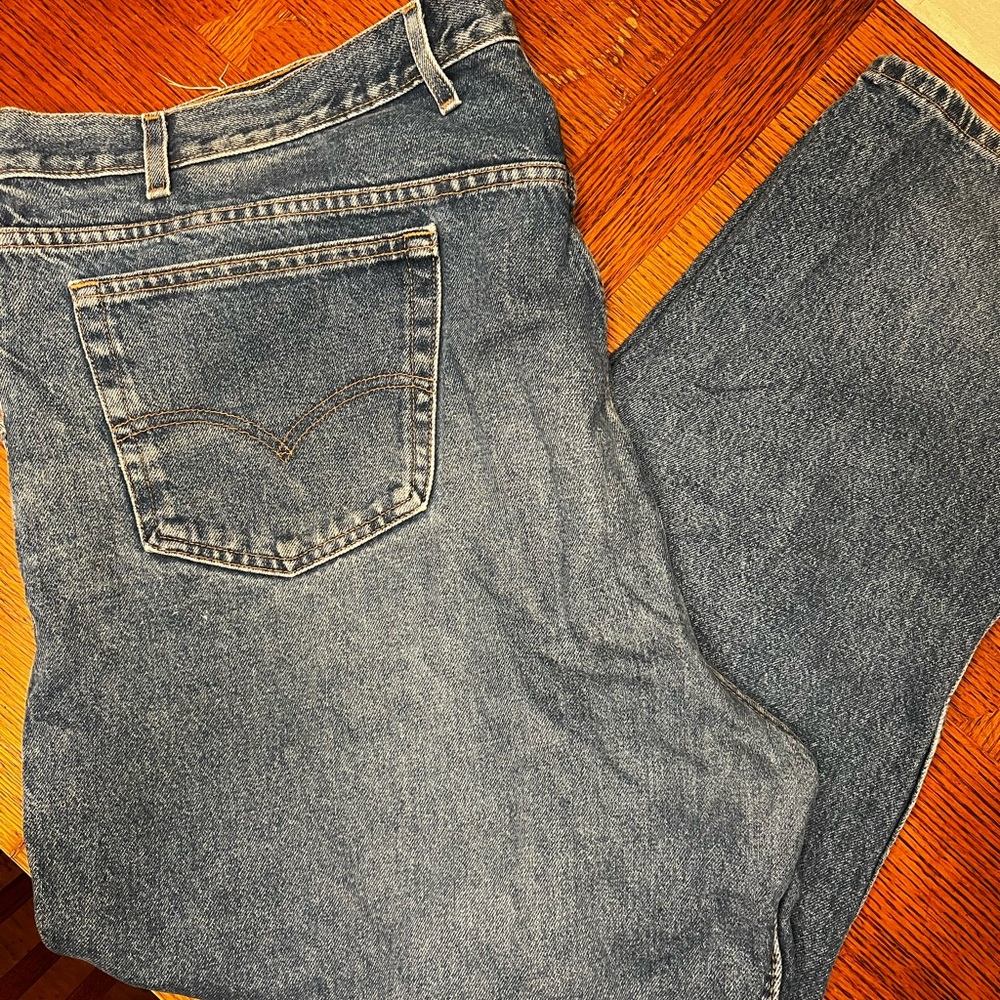Levi's Men's Washed Blue Loose Fit Straight Jeans Big and Tall 50x30